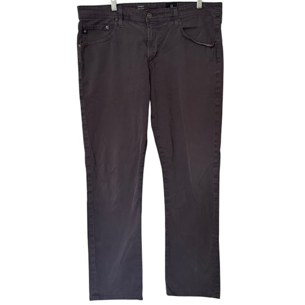 AG Adriano Goldschmied Gray Everett Slim Straight Chino Pants Mens 36